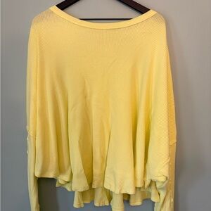 Free People Light Yellow Long Sleeve Top